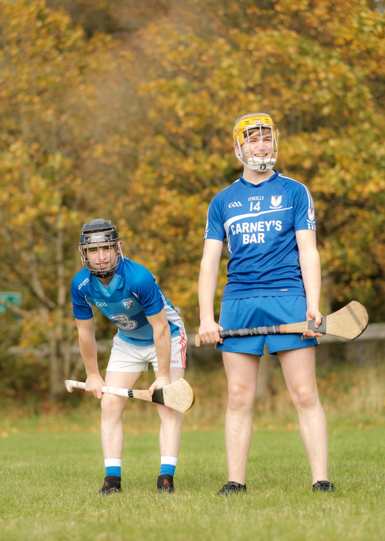 Students from Ennis Community College playing hurling. Photograph by Paul Corey